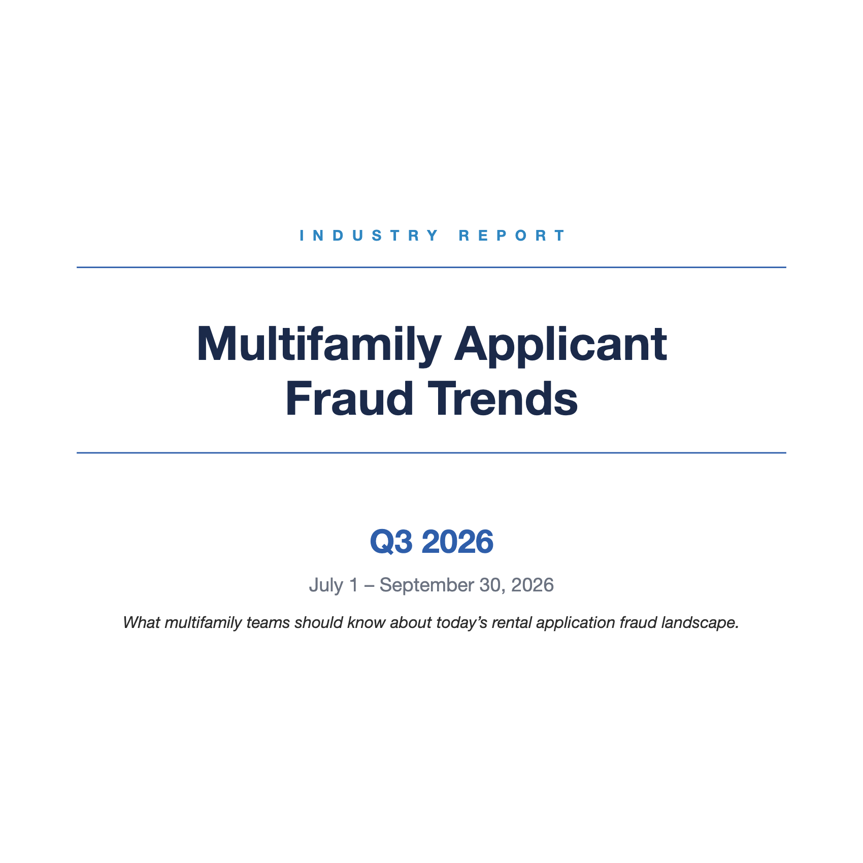 Q3 2026 Multifamily Applicant Fraud Trends report cover