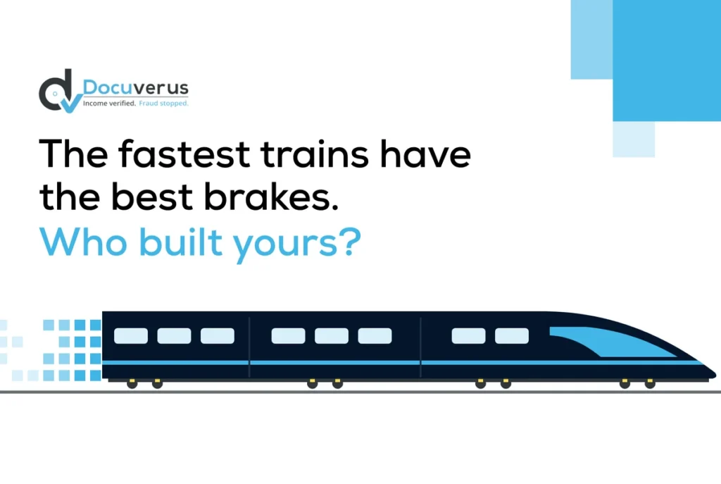 Illustration of a high-speed train with the headline "The fastest trains have the best brakes. Who built yours?"